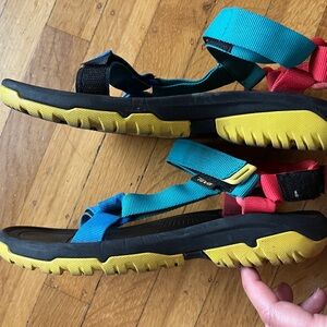 Teva color block XLT2 sports sandals red teal yellow black 9 8